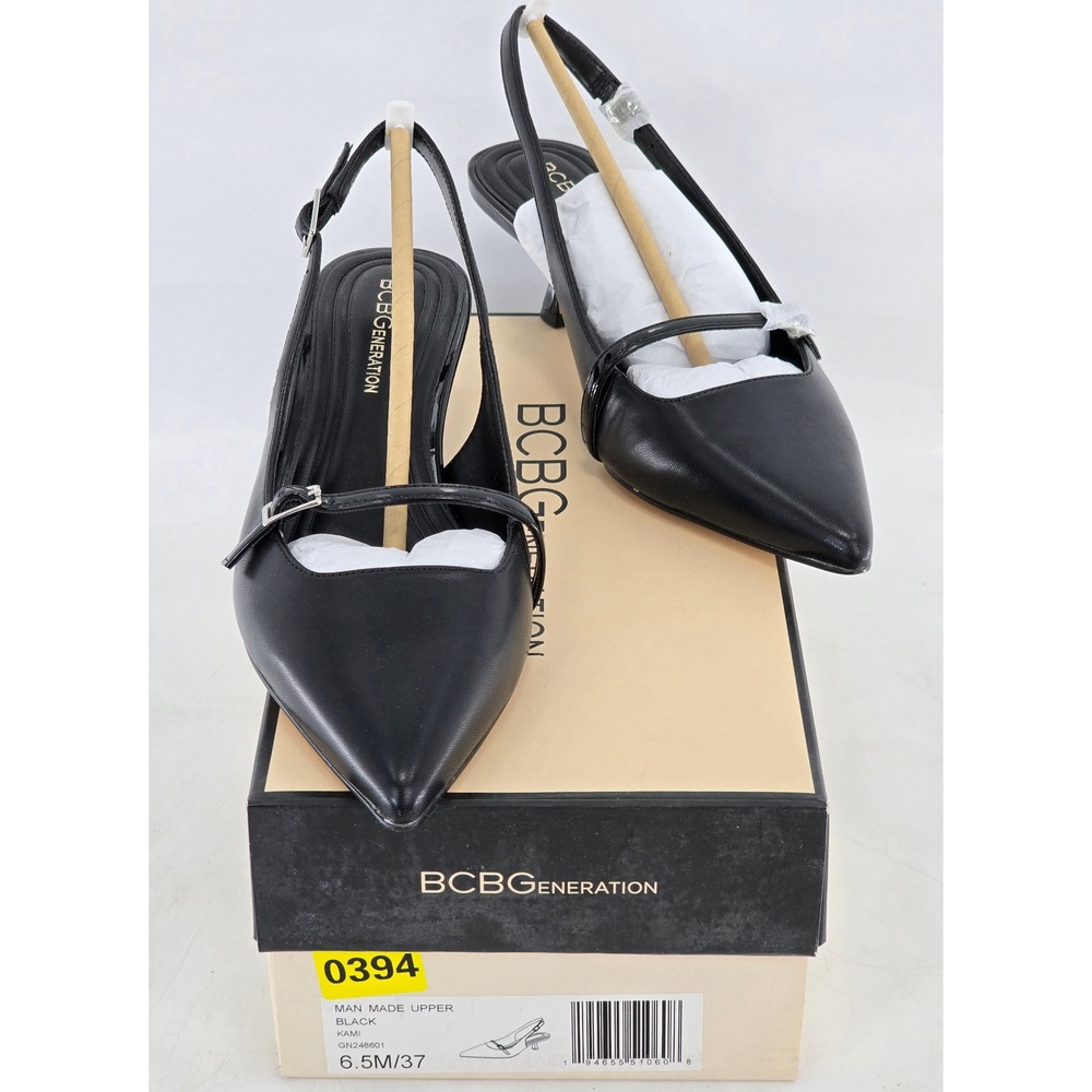 BCBGeneration Kami Slingback Pumps Womens 6.5 Black Pointed Toe - New